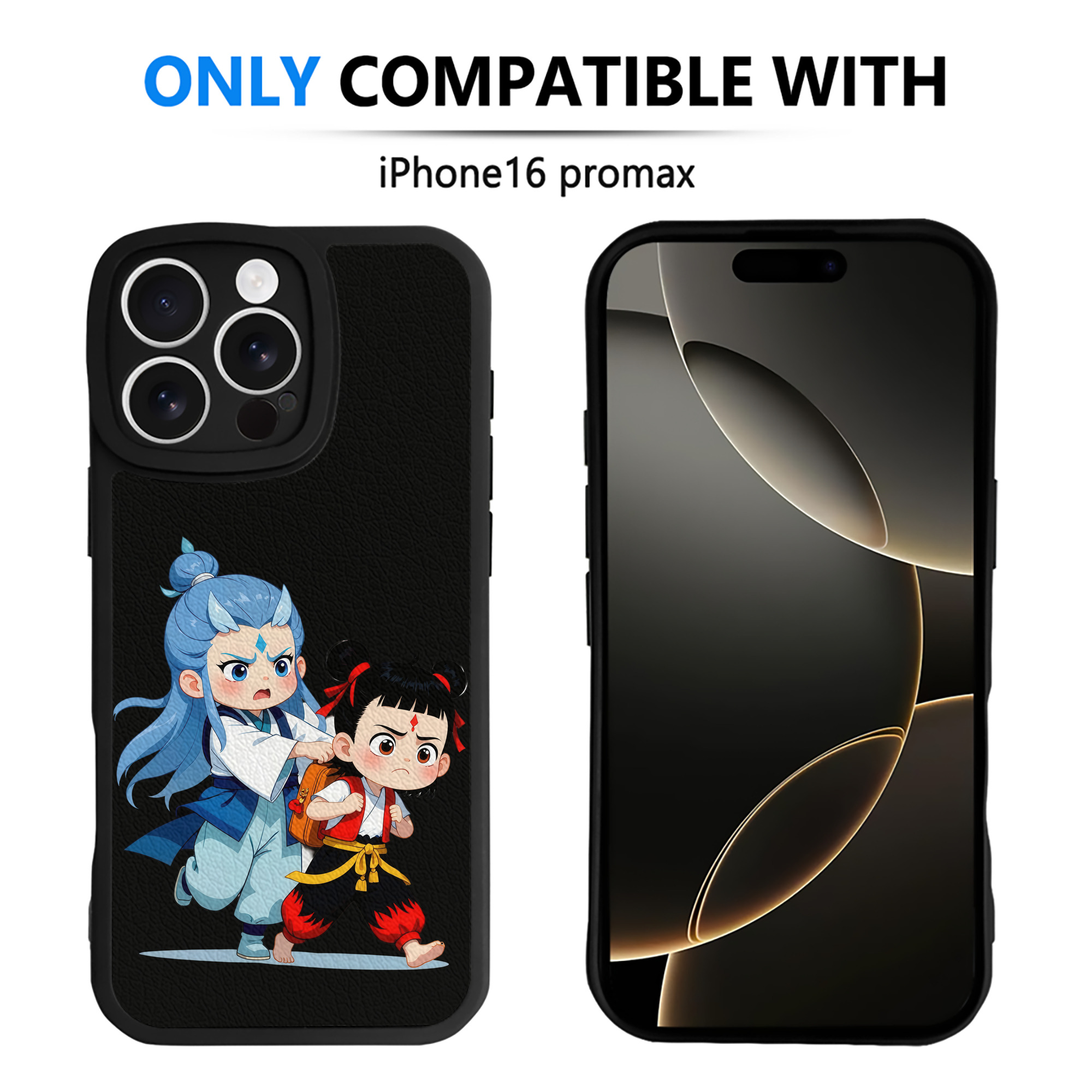 （画像用） Ne Zha 2 ナタ 魔童の大暴れ 【iPhone 16シリーズ対応】シリコンスマホケース（レザー調） 材質：シリコン
